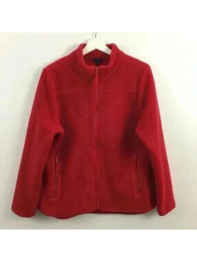 Talbots Women’s Sherpa Red Zip Up Jacket Size LP